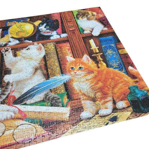 Cra-Z-Art Kodak 1000-Piece Library Mischief Adult Jigsaw Puzzle cat kittens cute - Picture 7 of 12